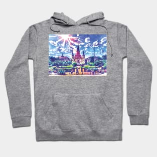 New Orleans French Quarter Colorful Watercolor Hoodie